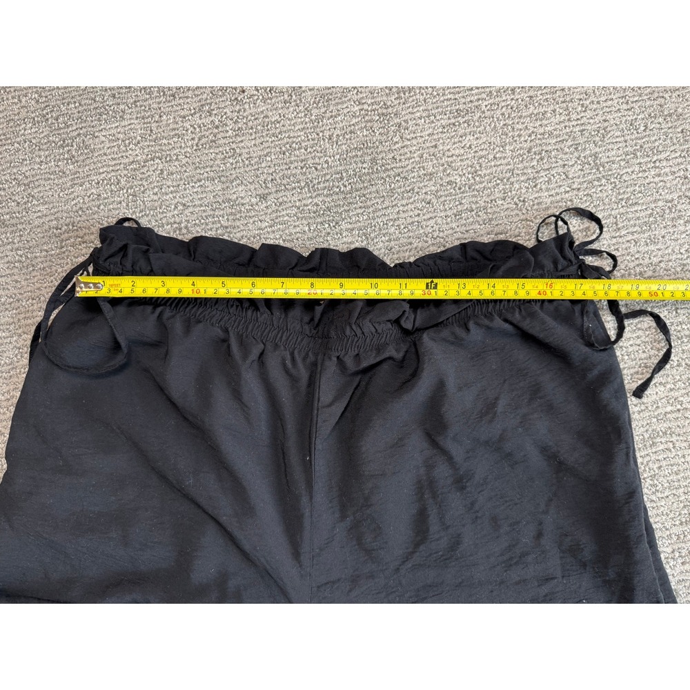 A New Day Black Wide Leg Cropped Pants Elastic Paperbag Waist XL VN1247024 - Picture 7 of 7